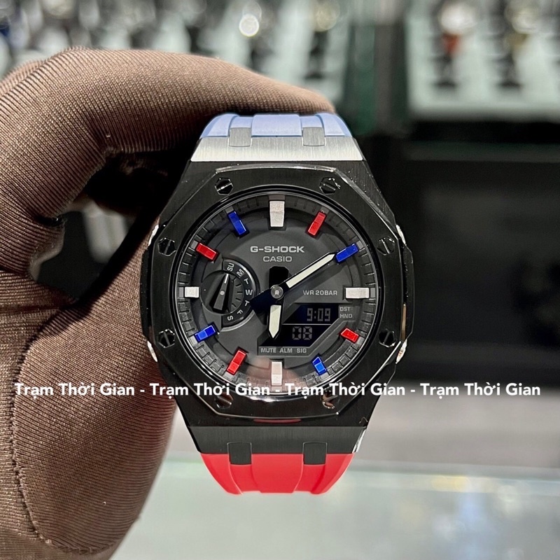 Đồng hồ nam casio G-Shock GA-2100-1A Custom Pepsi hàng real