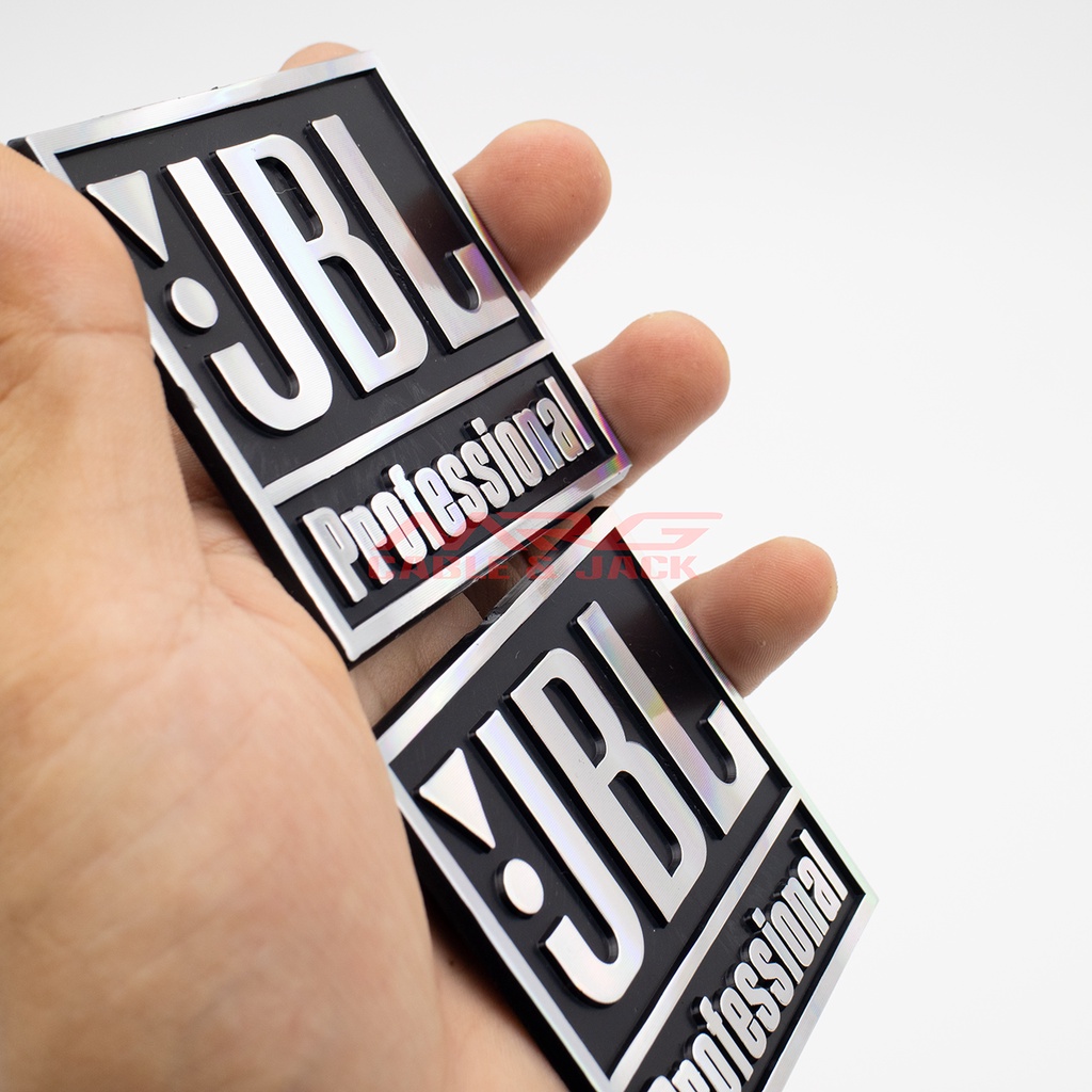 Tem Loa JBL 7cm x 6cm, nhựa đen, giá 1 đôi .