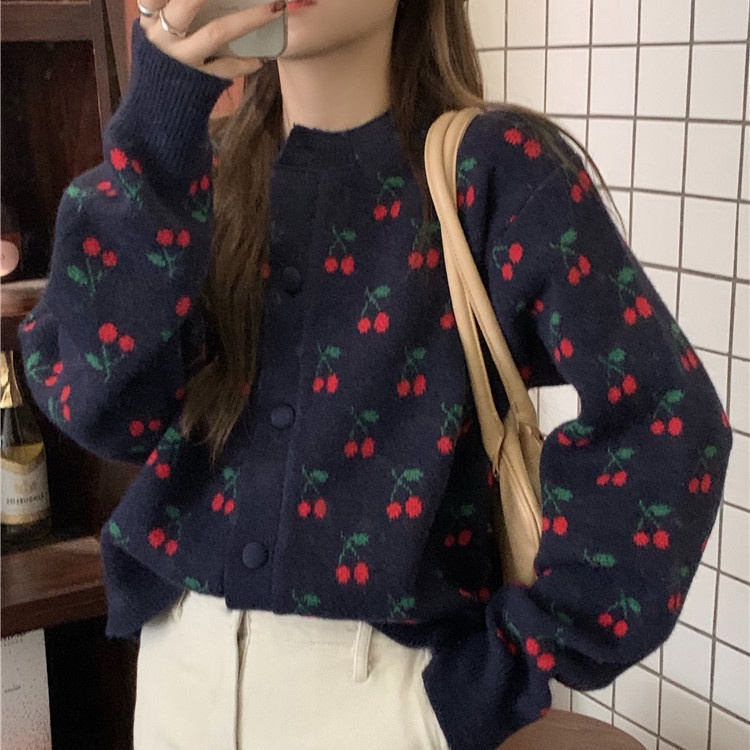 Áo Khoác Cardigan Dệt Kim Dáng Rộng Thiết Kế Mới Thời Trang Theo Phong Cách Nhật Bản Cho Nữ