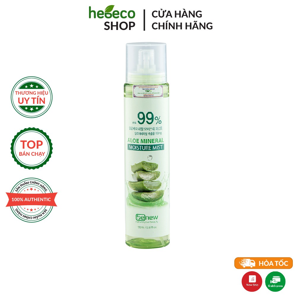 XỊT KHOÁNG  GIỮ ẨM VÀ KIỀM DÂU CAO CẤP BENEW ALOE MINERAL MOISTURE MIST - HÀN QUỐC CHÍNH HÃNG