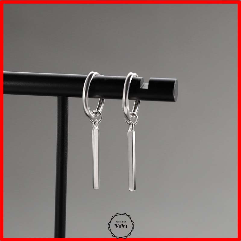 Bông tai bạc nam khuyên tròn I-Dragon – khuyên tai bạc ViVi_Gift