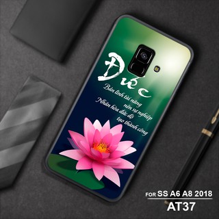 Ốp lưng kính cường lực SAMSUNG A6 2018 - A8 2018 IN CHỮ THƯ PHÁP TÂM ĐỨC