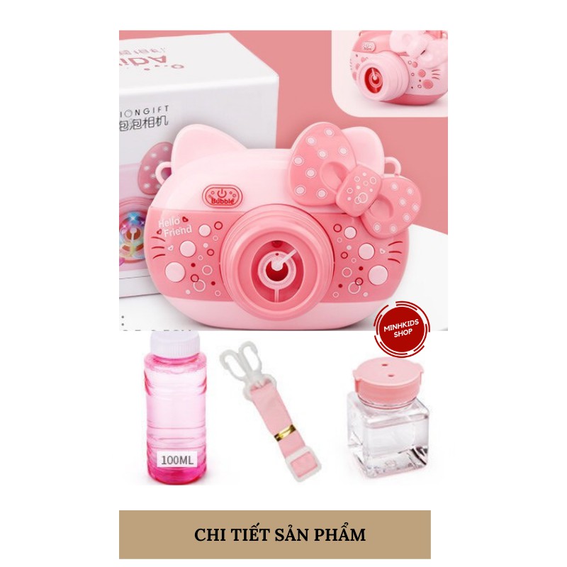 Đồ Chơi Thổi Bong Bóng Phát NhạcTự Động MinhKids Shop Có Hình Máy Ảnh Kitty Dễ Thương Cho Bé Chơi Không Lo Bẩn Tay