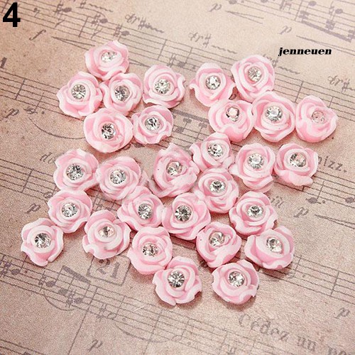 [Hàng mới về] Bộ 20 viên hoa hồng đính đá 3D trang trí móng tay