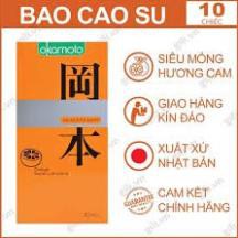 Bao Cao Su Siêu mỏng nhiều gel bôi trơn Okamoto Orange hương cam