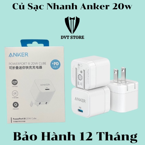 Củ Sạc Nhanh Anker PowerPort 3 PD Cube 20w - A2149 - Sạc Nhanh Mọi Dòng Máy IP