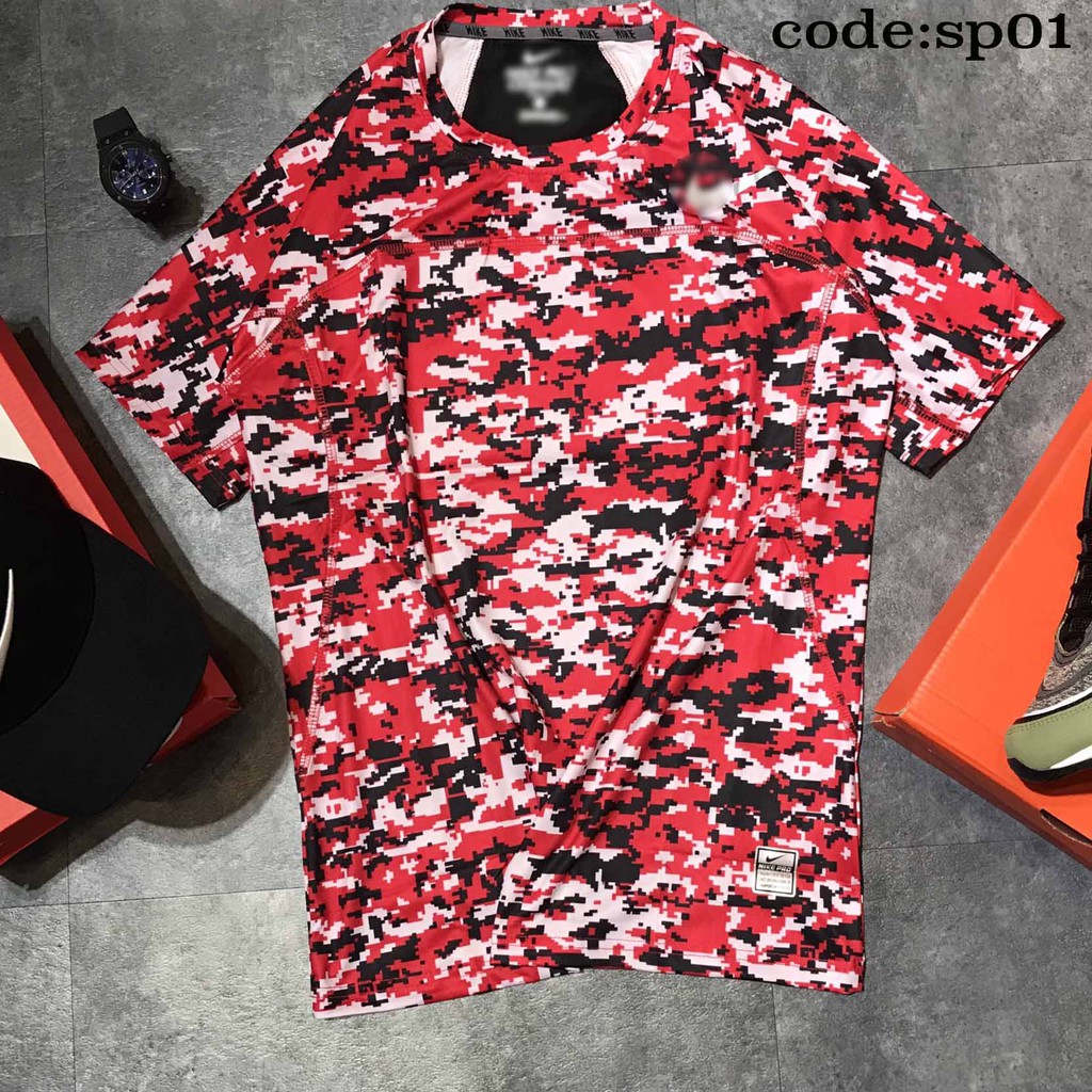 [followershop5k]Áo thun camo n!ke pro combat thể thao nam, Áo ngắn tay không cổ (Thun lạnh) form chuẩn size M-2XL sp01 | BigBuy360 - bigbuy360.vn