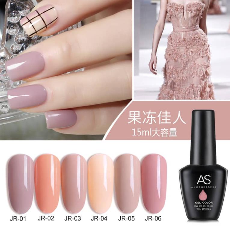 Sơn Gel AS vỏ đen Mã JR ( Cam Kết Chính Hãng - làm khô sơn gel bằng máy hơ uvled )