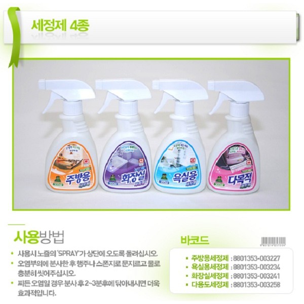 Chai xịt tẩy vệ sinh khử khuẩn đa năng Sandokkaebi Korea 300ml