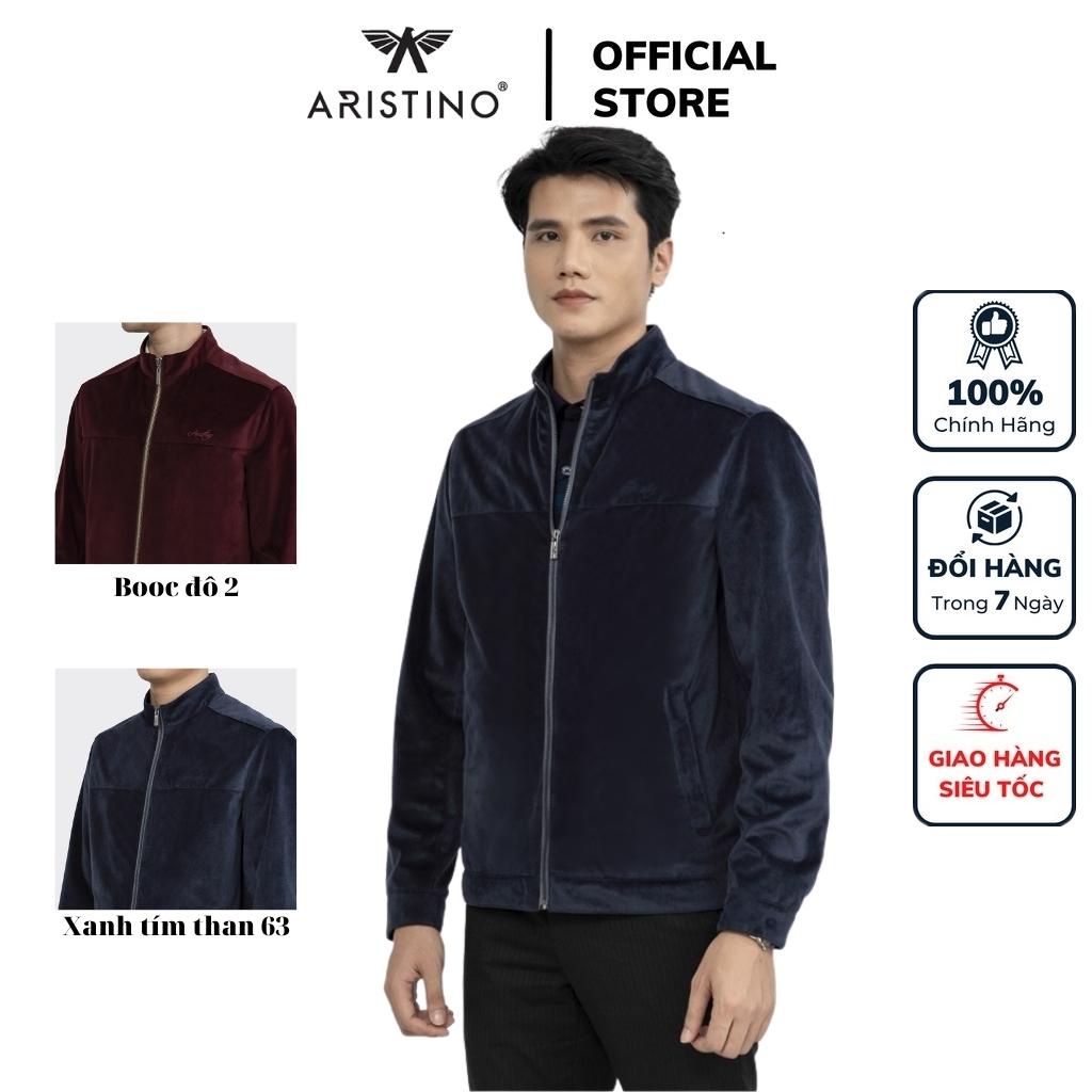Áo khoác nhẹ 2 lớp nam ARISTINO AJK029W2 Jacket trơn màu vải Polyester ấm áp dáng Regular fit suông vừa cổ dựng