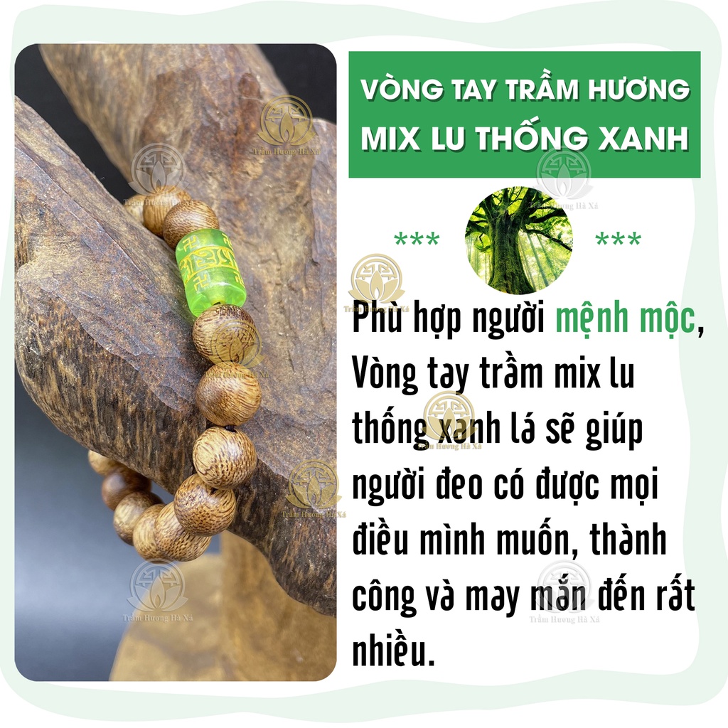 [Mã BMBAU50 giảm 7% đơn 99K] Vòng tay lu thống phong thủy trầm hương HÀ XÁ nam nữ mệnh kim mộc thủy hỏa thổ