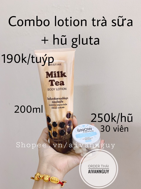 [TẶNG THANH SOAP VIT C]Sữa dưỡng thể trà sữa trân châu Mistine | BigBuy360 - bigbuy360.vn
