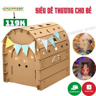 Nhà giấy carton lắp ráp cho bé SIZE LỚN 100x84x78 cm