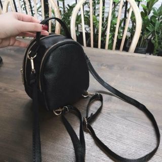Balo mini đeo chéo 2 kiểu 3 ngăn da mềm