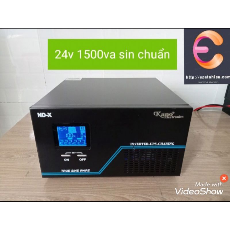 KÍCH ĐIỆN KANO 🟥 24V1500VA SIN CHUẨN CÓ XẠC ACQUY CÓ UPS CHỐNG NGƯỢC CỰC _TÔ HIỆU