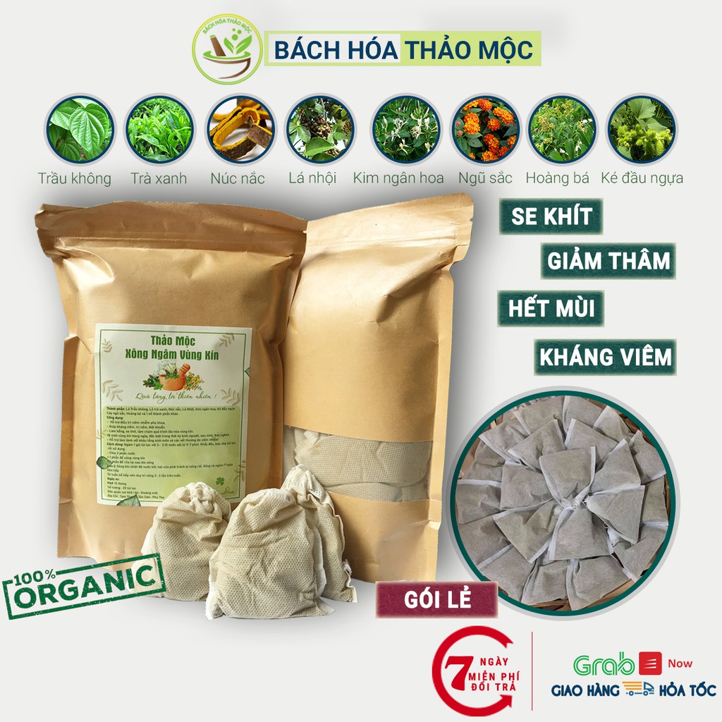 Xông vùng kín sau sinh Mộc Đan (dạng túi lọc), thơm tho, se khít, hồng hào, vệ sinh phụ nữ hàng ngày.