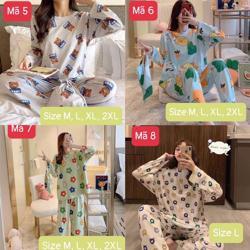 Bộ ngủ mặc nhà dài tay, váy ngủ dài tay (phát ngẫu nhiên) | BigBuy360 - bigbuy360.vn