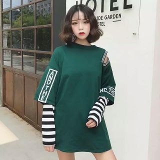 Áo tay dài phối sọc