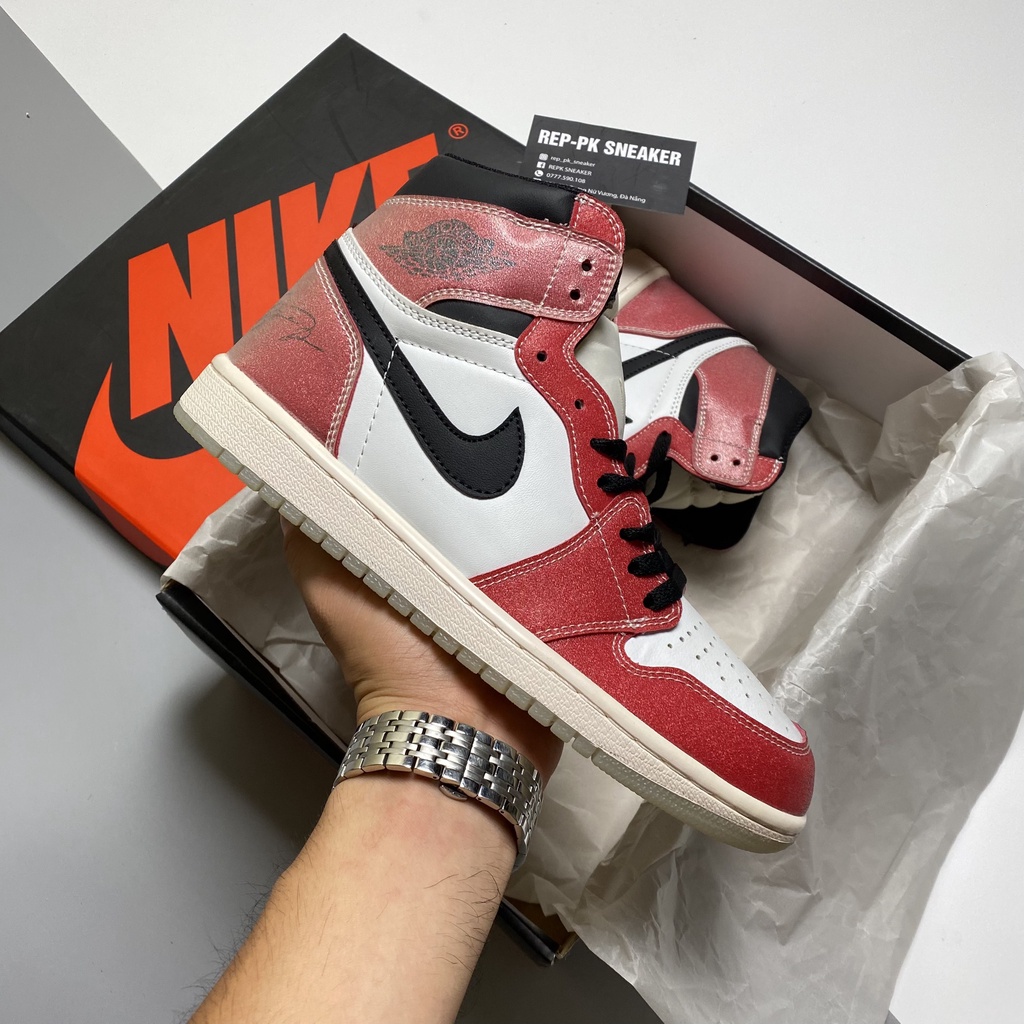 Giày bóng rổ Jordan 1 Troophy Room Chicago (JD1 Trắng Đỏ Đen) - REPK Sneaker | Phiên bản high Quality
