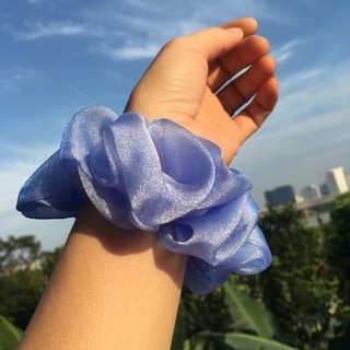 {Ảnh thật} cột tóc vải scrunchies von lụa ánh kim