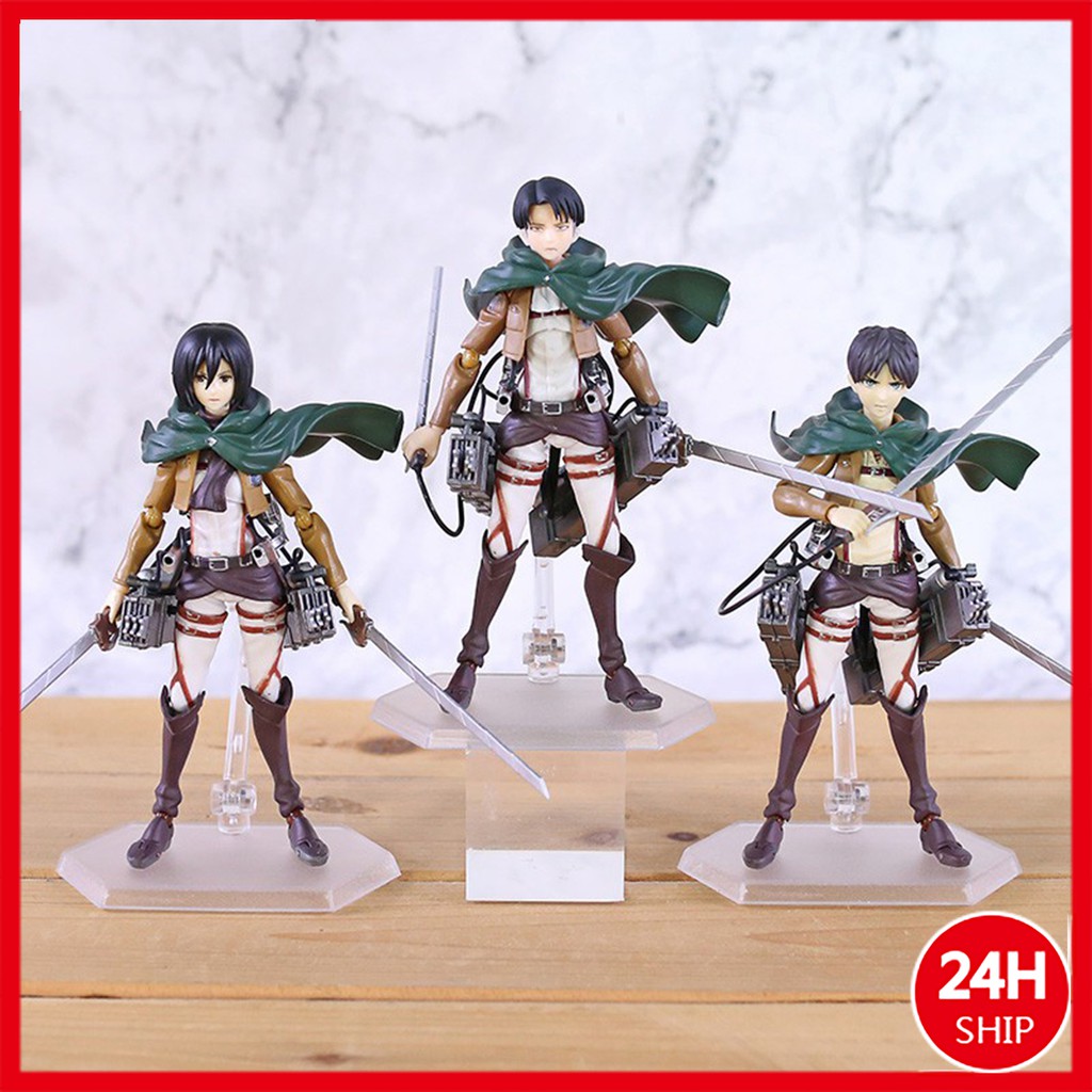 Đồ Chơi Mô Hình FIGMA Kiểu Nhân Vật Hoạt Hình Levi Eren Mikasa Cao Cấp chạy