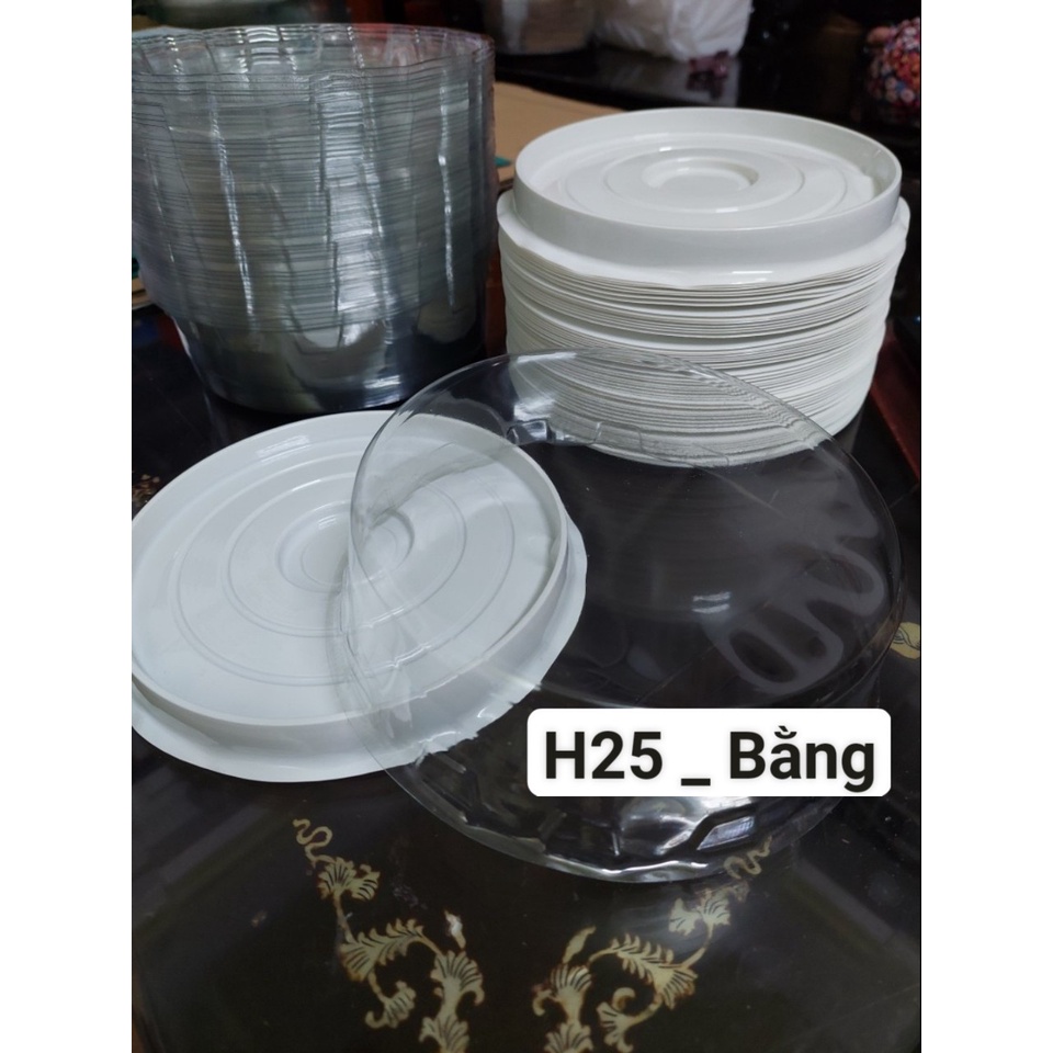 Lốc 50 - 100 Bộ hộp Đựng Bánh H25 - Nắp Thấp