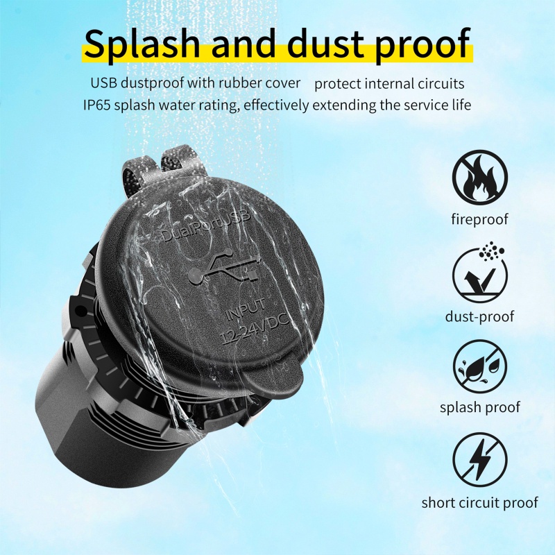 Ổ Cắm Sạc Nhanh Chống Nước IP65 60W Cho QC 4 0 PD Cho Điện Thoại / Máy Tính Bảng
