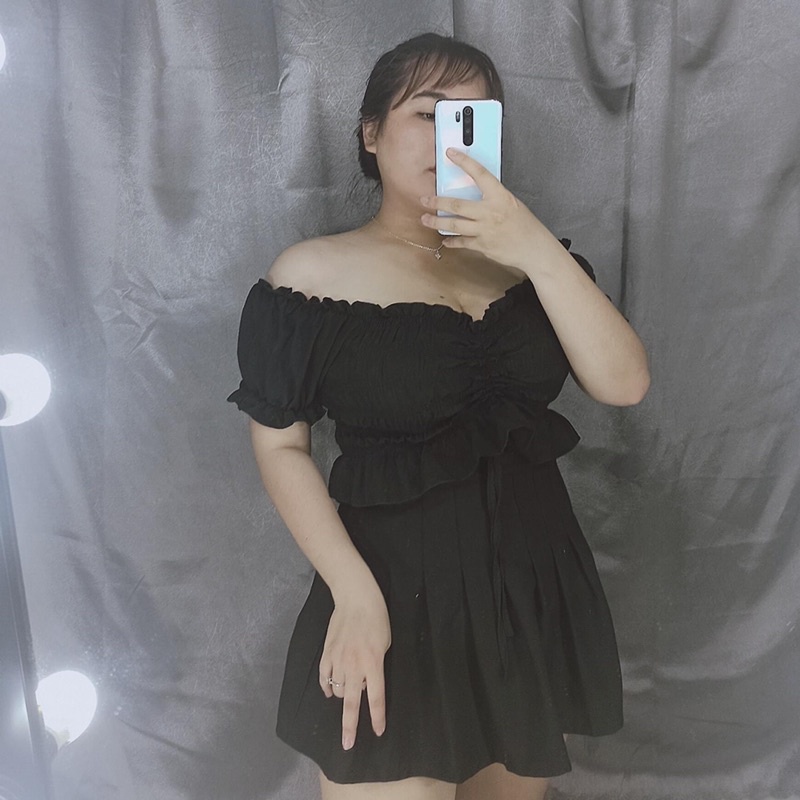 áo croptop rút ngực  tay ngắn siêu xinh bigsize