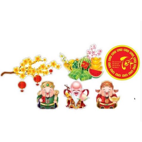 Đồ trang trí bánh  thẻ cắm bánh tết,thần tài,lộc thọ xịn xò