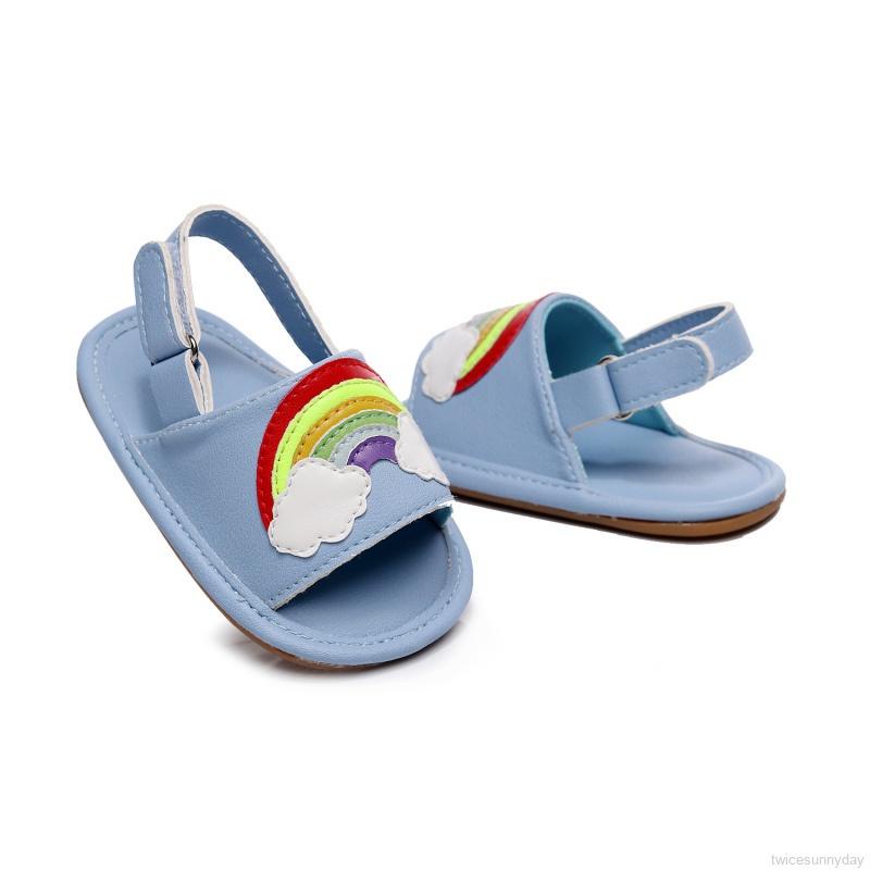 Xăng đan Đế Cao Su Mềm Chống Trượt Họa Tiết Cầu Vồng Dành Cho Bé Trai Bé Gái