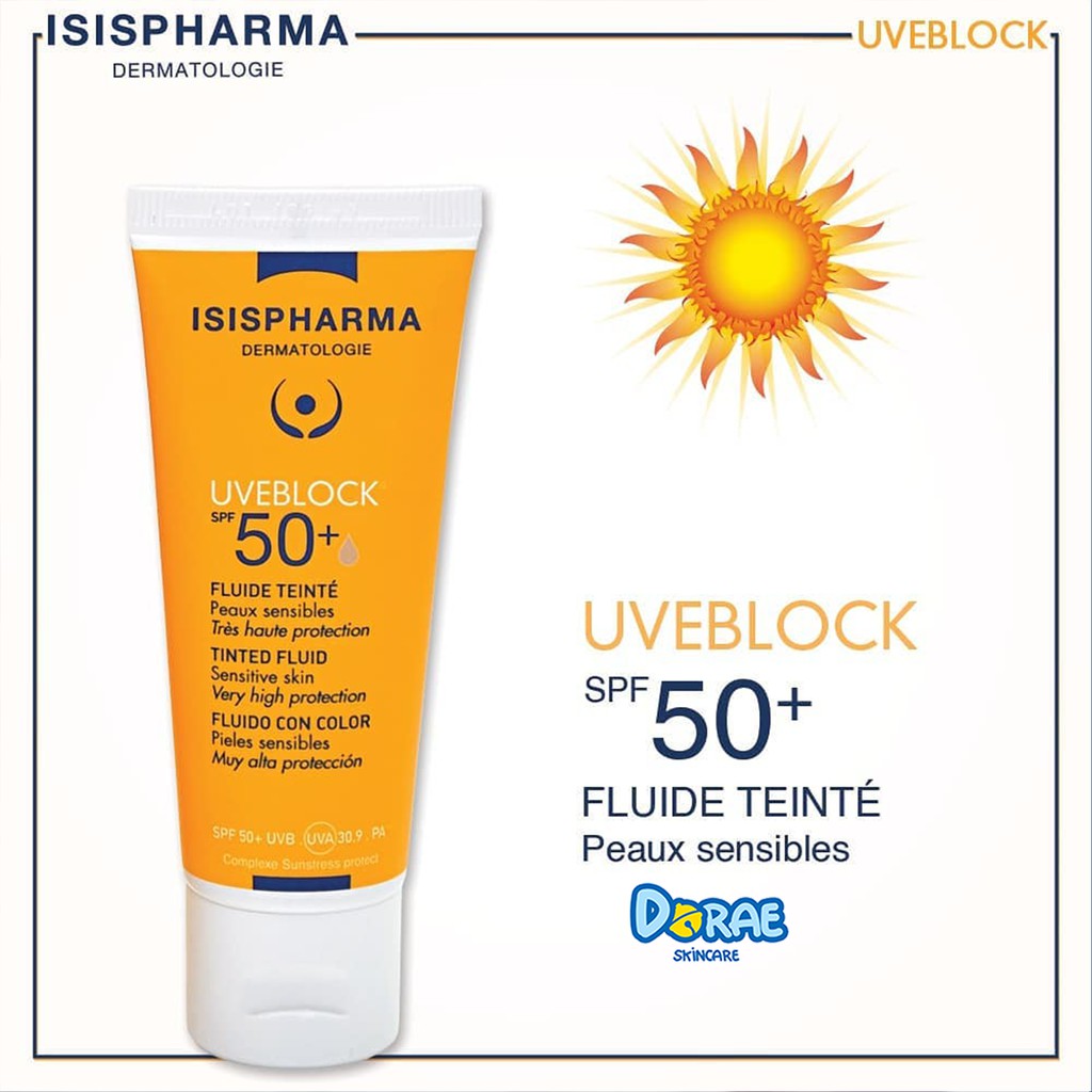 ✅ Kem chống nắng dành cho da nhạy cảm ISIS Pharma Uveblock Spf50+ Fluid