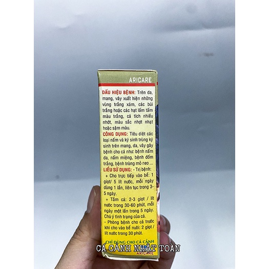 BENSOL TRỊ NẤM KÝ SINH TRÙNG CHO CÁ CẢNH 30ML ARICARE
