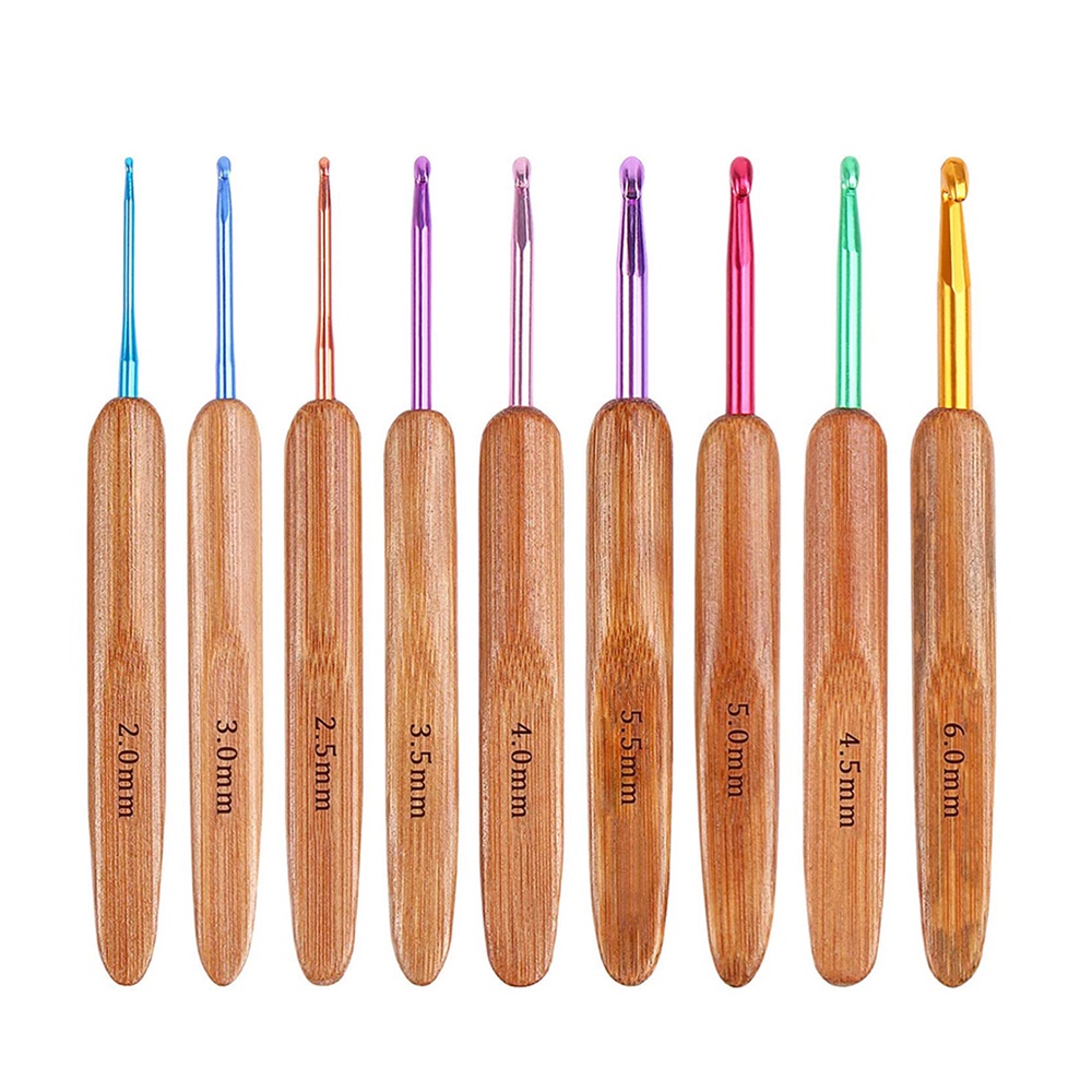 Set 9 Kim Đan Len Bằng Tre Kích Thước 2mm-6mm