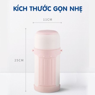 Bình ủ cháo giữ nhiệt nóng lạnh doux màu xanh trữ thức ăn dặm cho bé tặng - ảnh sản phẩm 3