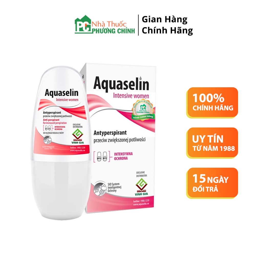 Lăn Nách Khử Mùi Aquaselin Nữ Intensive Women Giúp Khử Mùi &amp; Giảm Mồ Hôi Cho Nữ Giới (50ml)