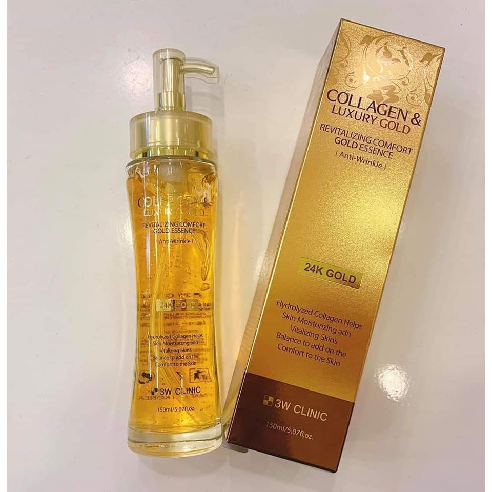 Tình chất chống nhăn 3w Collagen Luxury Gold Clinic Hàn Quốc 150ml