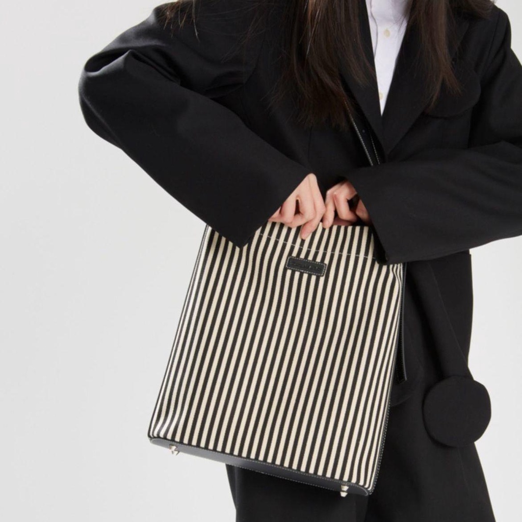 ۞✻Túi Xách Cỡ Lớn Phối Thắt Lưng Họa Tiết Kẻ Sọc Thời Trang