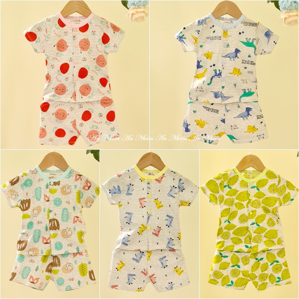 Combo 5 bộ quần áo trẻ em chất liệu cotton cao cấp Noubaby sợi tre cho bé từ 3-12kg