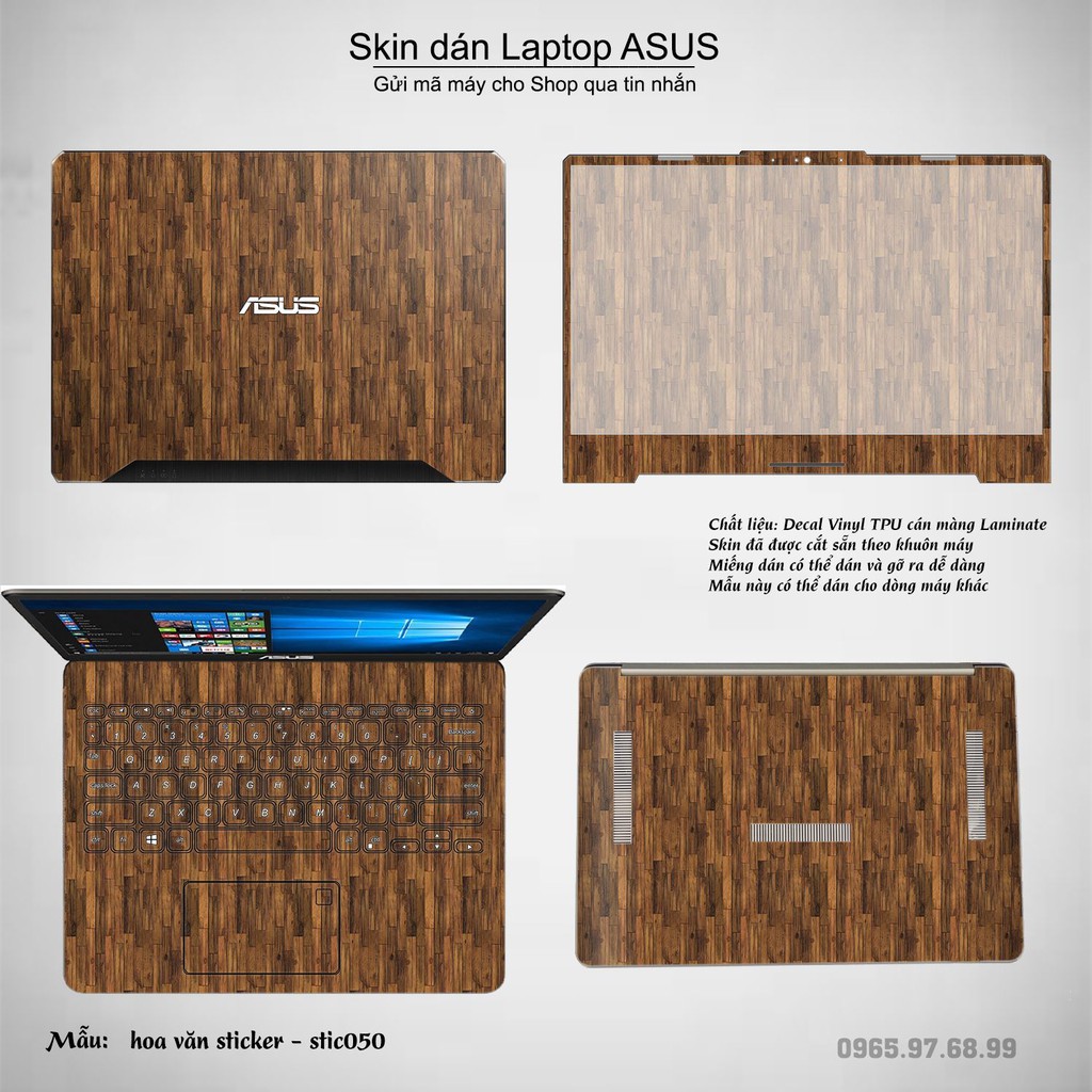 Skin dán Laptop Asus in hình Hoa văn sticker _nhiều mẫu 9 (inbox mã máy cho Shop)