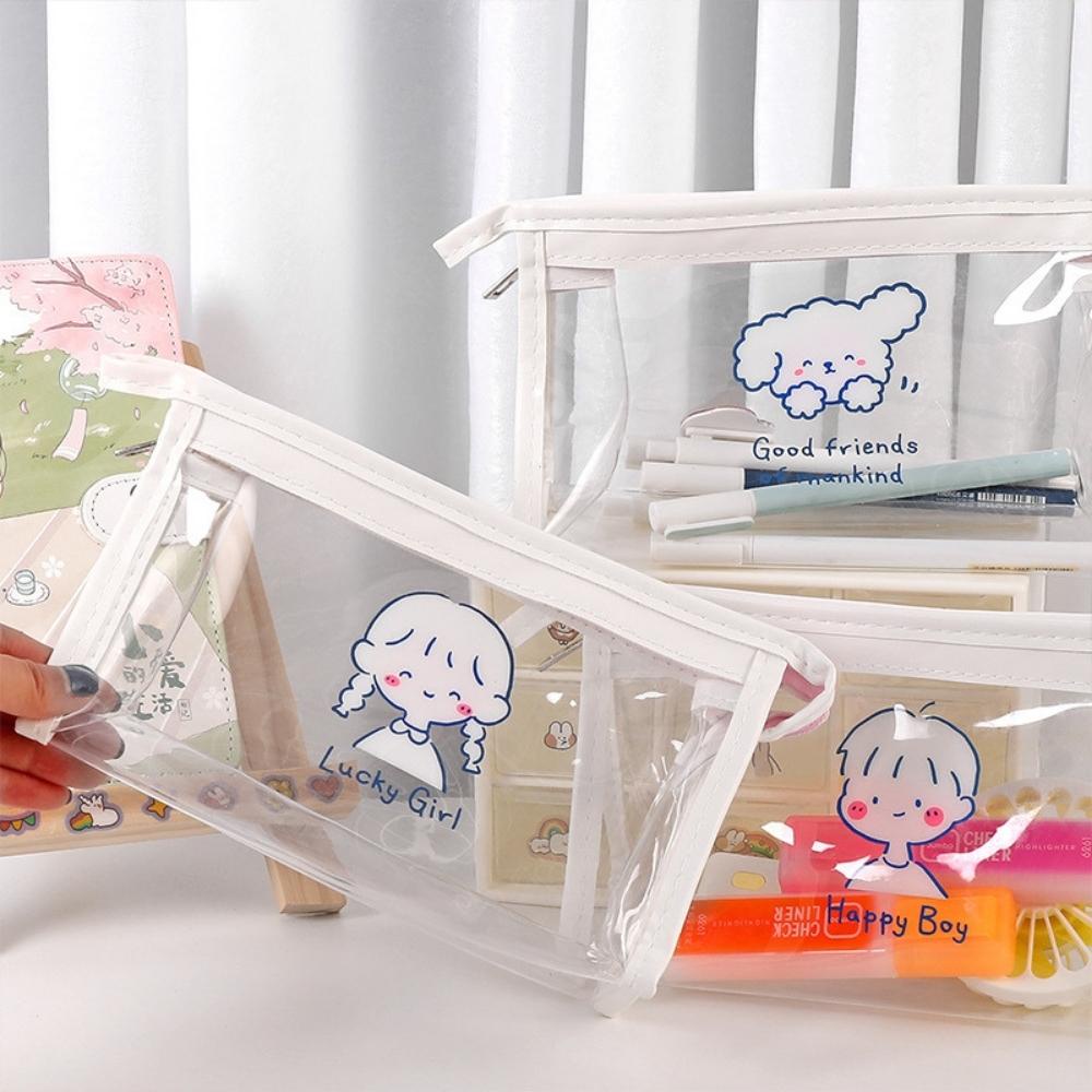 Hộp bút trong suốt cỡ lớn Pison đựng đồ dùng cá nhân 20*12*8cm - nhiều mẫu - 1 cái