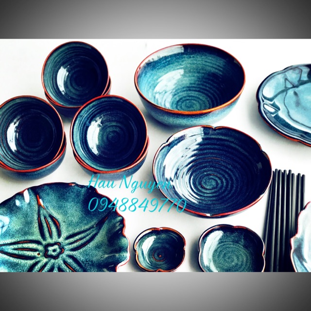 SET BÀN ĂN MEN HOẢ BIẾN BÁT TRÀNG