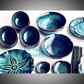 Set bàn ăn men hoả biến bát tràng