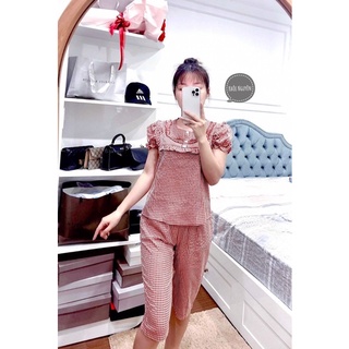 Bộ thô đũi mềm siêu xinh màu đỏ đô xinh xắn mặc nhẹ mát