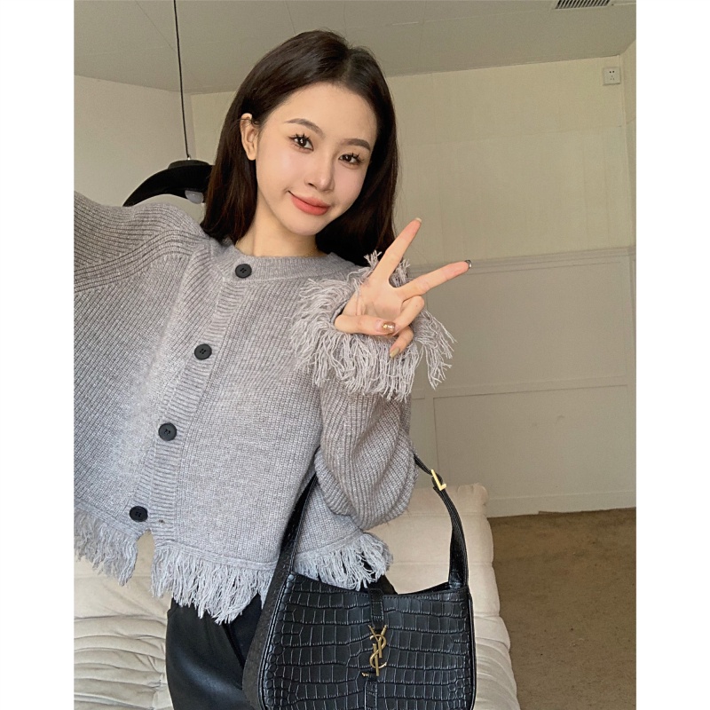 Áo Khoác Len Cardigan Tay Dài Dáng Rộng Thời Trang Thu Đông Cho Nữ