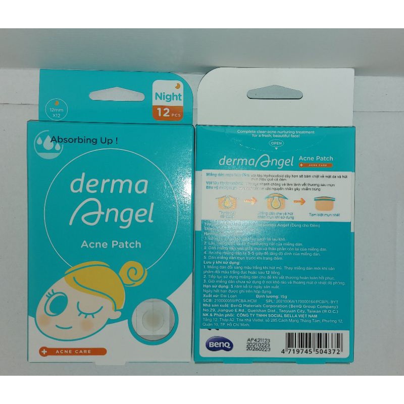 Miếng dán mụn ban ngày và ban đêm Derma Angel