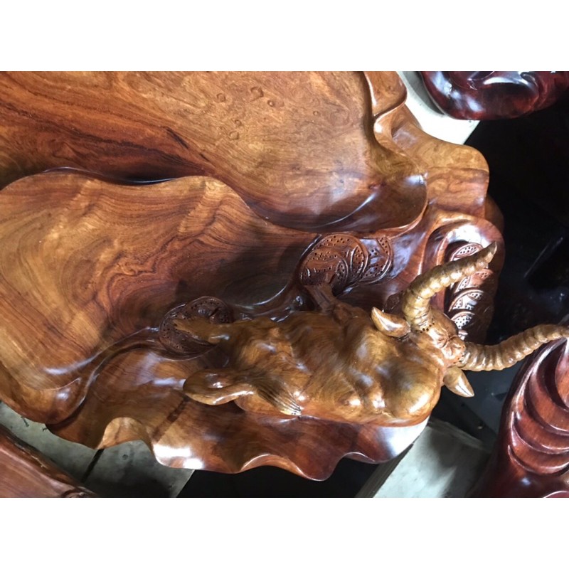 Khay bò tót gỗ hương