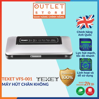 Máy hút chân không thực phẩm TEXET VFS-001 chính hãng Anh Quốc, Bộ ép hàn miệng gia đình Mini cầm tay không kén túi lớn