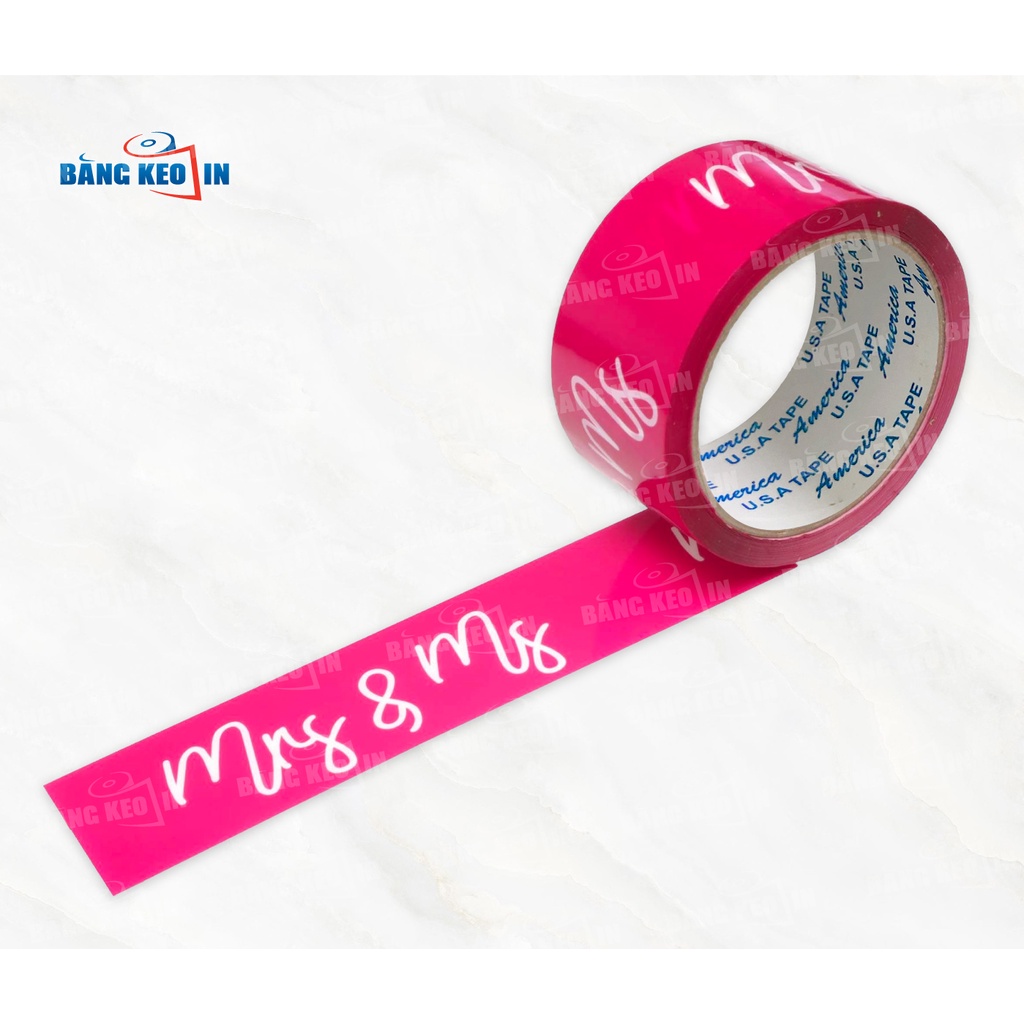 Băng keo màu HỒNG in chữ, in logo dễ thương