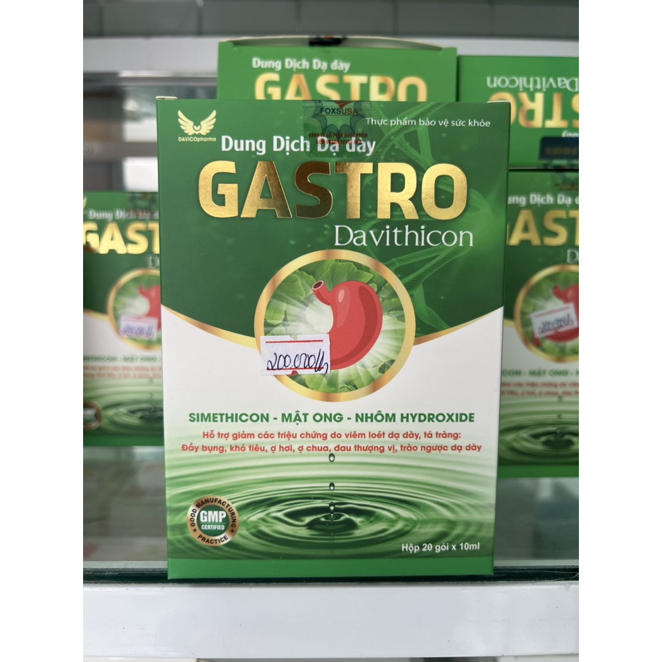 Dung Dịch Dạ Dày GASTRO Davthicon Làm Giảm Các Triệu Chứng Do Viêm Loét Dạ Dày, Tá Tràng