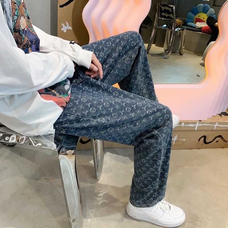 Quần Jean Baggy Nam In Họa Tiết 3S Cao Cấp - ống suông rộng, ulzzang - CÓ SẴN tại SHOP Cao Cấp | BigBuy360 - bigbuy360.vn